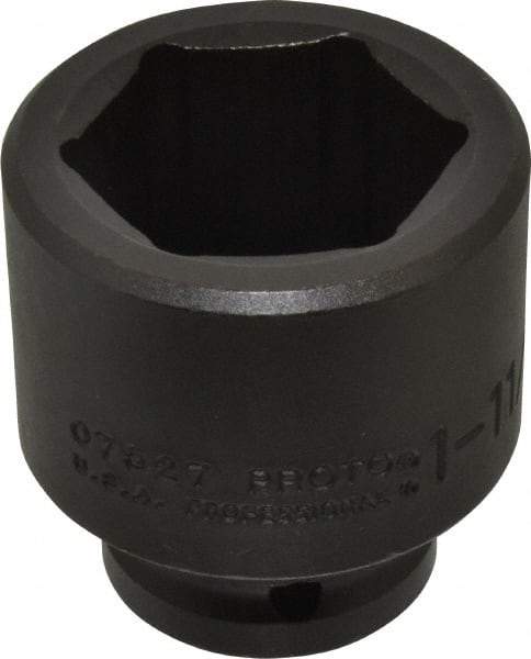 Proto - 3/4" Drive 1-11/16" Standard Impact Socket - 6 Points, 2-5/8" OAL - Americas Industrial Supply