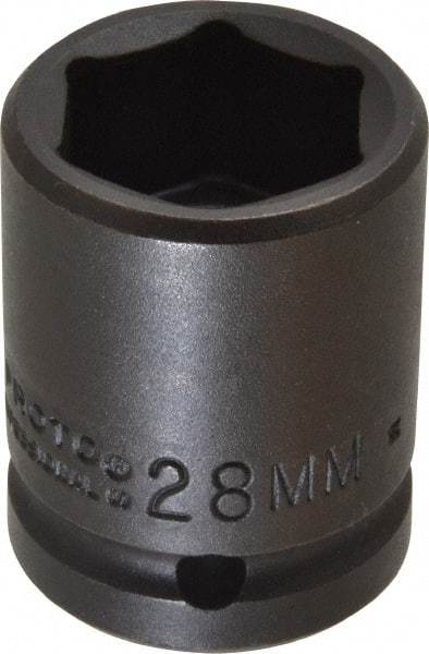 Proto - 3/4" Drive 28mm Standard Impact Socket - 6 Points, 2-3/64" OAL - Americas Industrial Supply