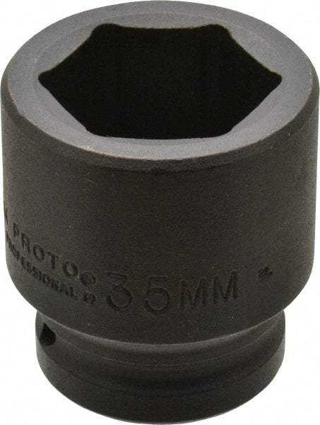 Proto - 3/4" Drive 35mm Standard Impact Socket - 6 Points, 2-1/4" OAL - Americas Industrial Supply