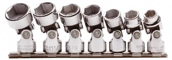 Proto - 7 Piece 3/8" Drive Standard Socket Set - 6 Points, 3/8 to 3/4", Inch Measurement Standard - Americas Industrial Supply