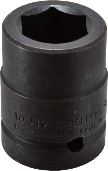 Proto - 1" Drive 1-3/16" Standard Impact Socket - 6 Points, 2-5/8" OAL - Americas Industrial Supply