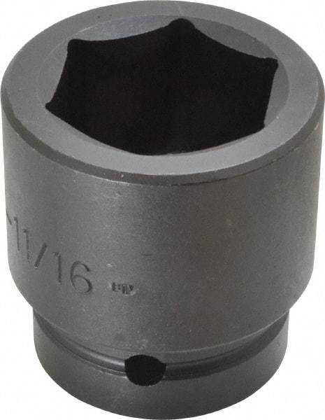 Proto - 1" Drive 1-11/16" Standard Impact Socket - 6 Points, 2-13/16" OAL - Americas Industrial Supply