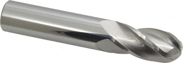 Atrax - 5/8" Diam, 1-1/4" LOC, 4 Flute Solid Carbide Ball End Mill - Uncoated, Single End, 3-1/2" OAL, 5/8" Shank Diam - Americas Industrial Supply