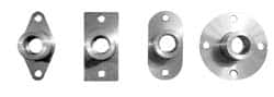 Gibraltar - 1/4" Pin Diam, #6-32 Mounting Hole, Oblong Flange, Stainless Steel Quick Release Pin Receptacle - 1" Between Mount Hole Center, 0.65" Depth, 3/8" Diam, Grade 303 - Americas Industrial Supply