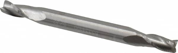 Atrax - 5/32", 5/16" LOC, 3/16" Shank Diam, 2" OAL, 3 Flute, Solid Carbide Square End Mill - Double End, Uncoated, Spiral Flute, 30° Helix, Centercutting - Americas Industrial Supply