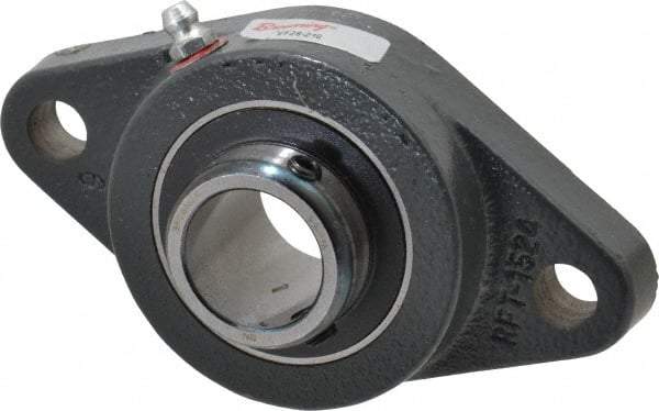 Browning - 1" ID, 4-7/8" OAL x 2-3/4" OAH 2-Bolt Flange - 1,651 Lb Static Cap, 2,801 Lb Dyn Cap, 3-57/64" Btw Mnt Hole Ctrs, Cast Iron - Americas Industrial Supply