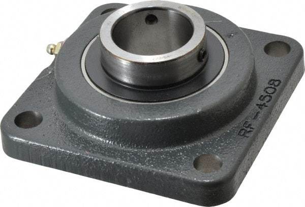 Browning - 1-11/16" ID, 5-3/8" OAL x 5-3/8" OAH 4-Bolt Flange - 5,139 Lb Static Cap, 7,901 Lb Dyn Cap, 4-1/8" Btw Mnt Hole Ctrs, Cast Iron - Americas Industrial Supply