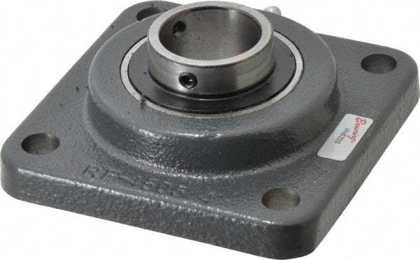 Browning - 1-1/4" ID, 4-1/4" OAL x 4-1/4" OAH 4-Bolt Flange - 2,567 Lb Static Cap, 4,381 Lb Dyn Cap, 3-1/4" Btw Mnt Hole Ctrs, Cast Iron - Americas Industrial Supply
