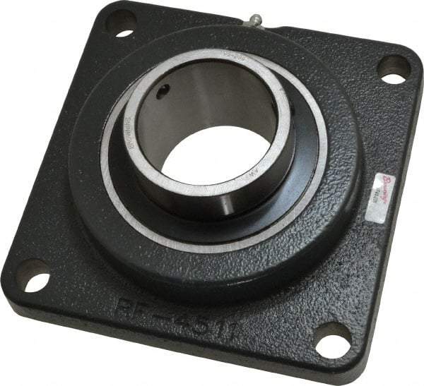 Browning - 2-7/16" ID, 6-7/8" OAL x 6-7/8" OAH 4-Bolt Flange - 8,150 Lb Static Cap, 11,789 Lb Dyn Cap, 5-5/8" Btw Mnt Hole Ctrs, Cast Iron - Americas Industrial Supply