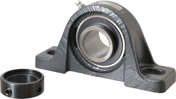 Browning - 1-3/16" ID, 6-3/16" OAL x 3-5/32" OAH Pillow Block - 2,567 Lb Static Cap, 4,381 Lb Dyn Cap, 4-5/8" Btw Mnt Hole Ctrs, 1-9/16" Base-to-Ctr Ht, Cast Iron - Americas Industrial Supply