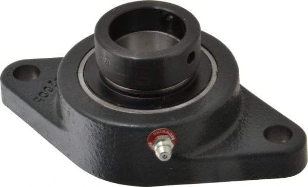 Browning - 1-1/4" ID, 5-9/16" OAL x 3-1/8" OAH 2-Bolt Flange - 2,567 Lb Static Cap, 4,381 Lb Dyn Cap, 4-19/32" Btw Mnt Hole Ctrs, Cast Iron - Americas Industrial Supply