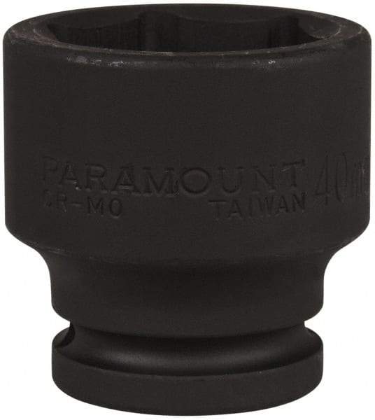 Paramount - 3/4" Drive 40mm Standard Impact Socket - 6 Points, 2-9/32" OAL - Americas Industrial Supply