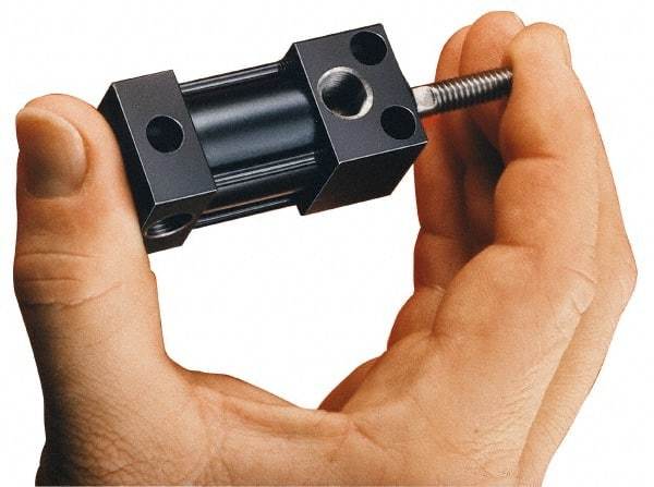 Parker - 3" Stroke x 3/4" Bore Double Acting Air Cylinder - 1/8 Port, 1/4-20 Rod Thread, 200 Max psi, -10 to 165°F - Americas Industrial Supply