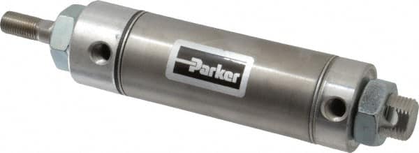 Parker - 2" Stroke x 1-1/2" Bore Double Acting Air Cylinder - 1/8 Port, 7/16-20 Rod Thread, 250 Max psi, 14 to 140°F - Americas Industrial Supply