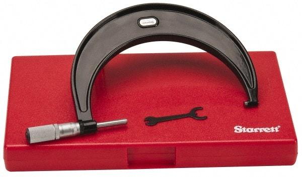 Starrett - 5 to 6" Range, 0.0001" Graduation, Mechanical Outside Micrometer - Friction Thimble, Accurate to 0.00005" - Americas Industrial Supply