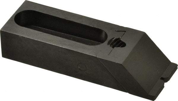 Jergens - 2-1/2" OAL x 1" Overall Width, Standard Grip Nose, Steel Manual Edge Clamp - Black Oxide Coating, 5/8" High, 5/16" Socket Cap Screw Slot, 1-3/4" Travel - Americas Industrial Supply