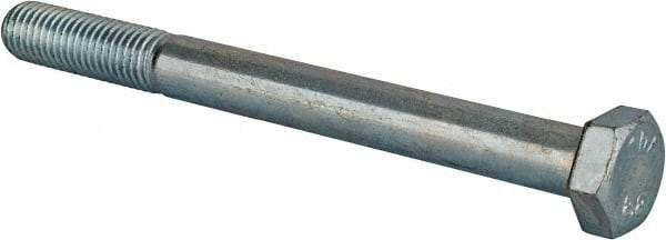 Value Collection - M12x1.75mm Metric Coarse, 130mm Length Under Head Hex Head Cap Screw - Partially Threaded, Grade 8.8 Steel, Zinc-Plated Finish, 19mm Hex - Americas Industrial Supply