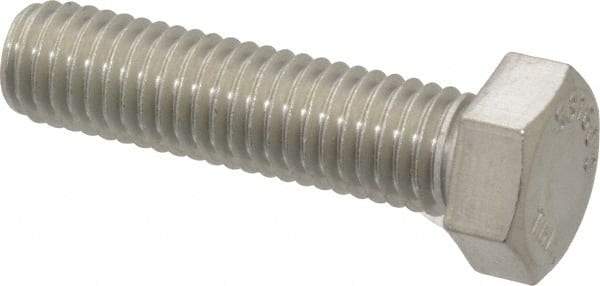 Value Collection - 1/2-13 UNC, 2" Length Under Head Hex Head Cap Screw - Fully Threaded, Grade 316 Stainless Steel, Uncoated, 3/4" Hex - Americas Industrial Supply