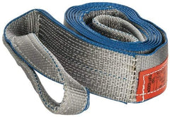Lift-All - 12' Long x 3" Wide, 4,800 Lb Vertical Capacity, 1 Ply, Polyester Web Sling - 3,800 Lb Choker Capacity, Silver (Color) - Americas Industrial Supply