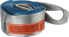 Lift-All - 20' Long x 4" Wide, 6,400 Lb Vertical Capacity, 1 Ply, Polyester Web Sling - 5,000 Lb Choker Capacity, Silver (Color) - Americas Industrial Supply