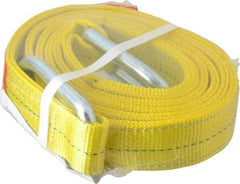Lift-All - 10' Long x 2" Wide, 6,400 Lb Vertical Capacity, 2 Ply, Polyester Web Sling - 5,000 Lb Choker Capacity, Yellow - Americas Industrial Supply
