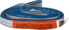 Lift-All - 10' Long x 1" Wide, 3,200 Lb Vertical Capacity, 2 Ply, Polyester Web Sling - 2,500 Lb Choker Capacity, Silver (Color) - Americas Industrial Supply