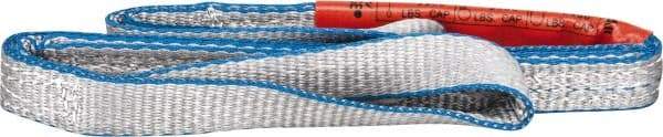 Lift-All - 3' Long x 1" Wide, 3,200 Lb Vertical Capacity, 2 Ply, Polyester Web Sling - 2,500 Lb Choker Capacity, Silver (Color) - Americas Industrial Supply