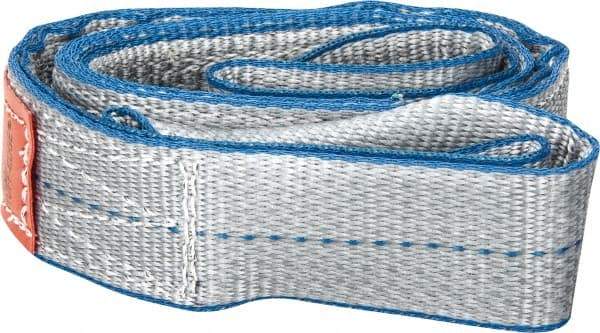 Lift-All - 4' Long x 2" Wide, 6,400 Lb Vertical Capacity, 2 Ply, Polyester Web Sling - 5,000 Lb Choker Capacity, Silver (Color) - Americas Industrial Supply