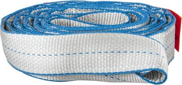 Lift-All - 8' Long x 2" Wide, 6,400 Lb Vertical Capacity, 2 Ply, Polyester Web Sling - 5,000 Lb Choker Capacity, Silver (Color) - Americas Industrial Supply