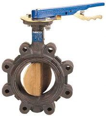 NIBCO - 2" Pipe, Lug Butterfly Valve - Lever Handle, Ductile Iron Body, EPDM Seat, 200 WOG, Aluminum Bronze Disc, Stainless Steel Stem - Americas Industrial Supply