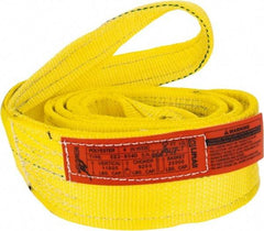 Lift-All - 8' Long x 4" Wide, 11,500 Lb Vertical Capacity, 2 Ply, Polyester Web Sling - 9,200 Lb Choker Capacity, Yellow - Americas Industrial Supply