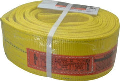 Lift-All - 12' Long x 4" Wide, 11,500 Lb Vertical Capacity, 2 Ply, Polyester Web Sling - 9,200 Lb Choker Capacity, Yellow - Americas Industrial Supply