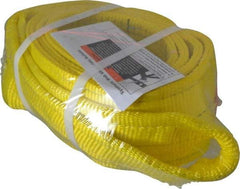 Lift-All - 8' Long x 4" Wide, 11,500 Lb Vertical Capacity, 2 Ply, Polyester Web Sling - 9,200 Lb Choker Capacity, Yellow - Americas Industrial Supply