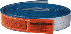 Lift-All - 16' Long x 2" Wide, 6,400 Lb Vertical Capacity, 2 Ply, Polyester Web Sling - 5,000 Lb Choker Capacity, Silver (Color) - Americas Industrial Supply