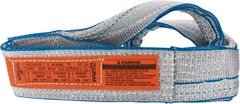 Lift-All - 3' Long x 3" Wide, 8,600 Lb Vertical Capacity, 2 Ply, Polyester Web Sling - 6,900 Lb Choker Capacity, Silver (Color) - Americas Industrial Supply