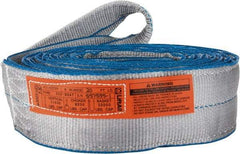 Lift-All - 20' Long x 4" Wide, 11,500 Lb Vertical Capacity, 2 Ply, Polyester Web Sling - 9,200 Lb Choker Capacity, Silver (Color) - Americas Industrial Supply