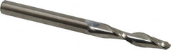 Onsrud - 1/4" Cutting Diam x 1-1/8" Length of Cut, 2 Flute, Upcut Spiral Router Bit - Uncoated, Right Hand Cut, Solid Carbide, 3" OAL x 1/4" Shank Diam, Ball End Taper, 30° Helix Angle - Americas Industrial Supply