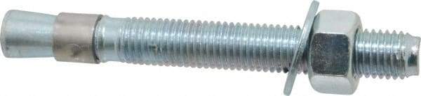 Red Head - 3/4 Inch Diameter, 3/4-10 Inch Thread, 6-1/4 Inch Overall Length, Grade 3, Wedge Expansion Concrete Anchor - Steel, Zinc Plated, 4-3/8 Inch Thread Length, Tie Wire Head, 3/4 Inch Drill - Americas Industrial Supply