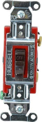 Hubbell Wiring Device-Kellems - 1 Pole, 120 to 277 VAC, 20 Amp, Industrial Grade, Toggle, Wall and Dimmer Light Switch - 1-5/16 Inch Wide x 4-1/16 Inch High - Americas Industrial Supply