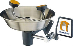 PRO-SAFE - Wall Mount, Stainless Steel Bowl, Eye & Face Wash Station - 1/2" Inlet, 30 psi Flow, 3 GPM Flow Rate - Americas Industrial Supply
