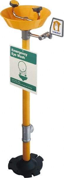 PRO-SAFE - Pedestal Mount, Plastic Bowl, Eye & Face Wash Station - 1/2" Inlet, 30 psi Flow, 3 GPM Flow Rate - Americas Industrial Supply