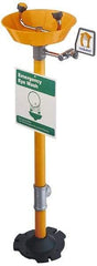 PRO-SAFE - Pedestal Mount, Plastic Bowl, Eyewash Station - 1/2" Inlet, 30 psi Flow, 0.4 GPM Flow Rate - Americas Industrial Supply