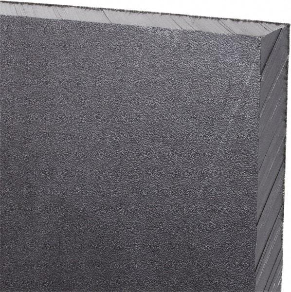 Made in USA - 1/2" Thick x 24" Wide x 2' Long, Polyethylene (UHMW) Sheet - Black, Antistatic Grade - Americas Industrial Supply