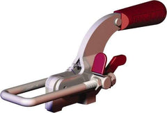 De-Sta-Co - 4,001.6 Lb Capacity, Horizontal, U Hook, Weldable Base, Carbon Steel Pull Action Latch Clamp - 3-1/2" Drawing Movement, 10.19" OAL, Threaded U Hook, Straight Handle - Americas Industrial Supply