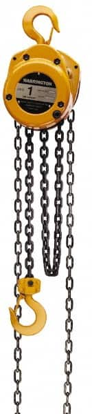Harrington Hoist - 3,000 Lb Lifting Capacity, 10' Lift Height, Hand Hoist - Made from Chain, 41' Overhaul to Lift 1', 1 Chain - Americas Industrial Supply