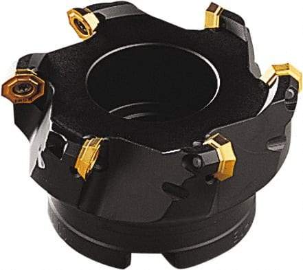 Seco - 109mm Cut Diam, 32mm Arbor Hole, 3.5mm Max Depth of Cut, 43° Indexable Chamfer & Angle Face Mill - 7 Inserts, OF.. 05.. Insert, Right Hand Cut, 7 Flutes, Series OctoMill - Americas Industrial Supply