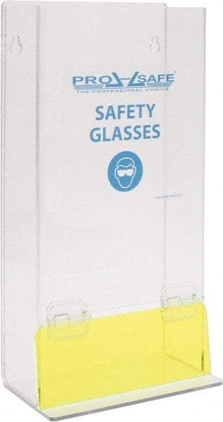 PRO-SAFE - 25 Pair Stack Style Acrylic Safety Glasses Dispenser - 8 Inch Wide x 18 Inch High x 4 Inch Deep, Wall Mount - Americas Industrial Supply