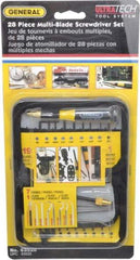 General - 28 Piece Hex, Nut Driver, Phillips, Probe, Slotted & Torx Screwdriver Set - Bit Sizes: Hex Inch 0.05, 1/16 & 5/64, Philips #0000 to #00, Nut Driver 3/32, 1/8 & 5/32, Torx T6, T7, T8 & T9 - Americas Industrial Supply