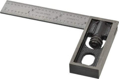 Starrett - 4 Inch Long, 4R Double Square - 1/64, 1/32, 1/16 and 1/8 Inch Graduation, Hardened Steel - Americas Industrial Supply