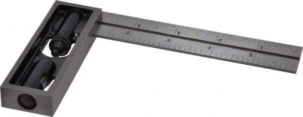 Starrett - 6 Inch Long, 4R Double Square - 1/64, 1/32, 1/16 and 1/8 Inch Graduation, Hardened Steel - Americas Industrial Supply